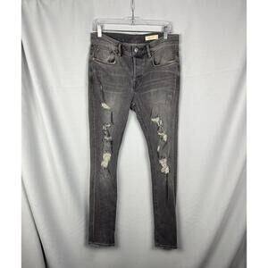 AllSaints Grays Cigarette Distressed Jeans Denim Gray Size 30 W, 30 L